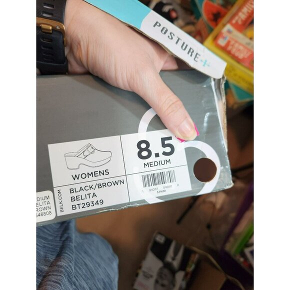 Baretraps Belita Black Leather Clogs With Leopard Print Strap & Buckle 8.5 - Picture 11 of 11